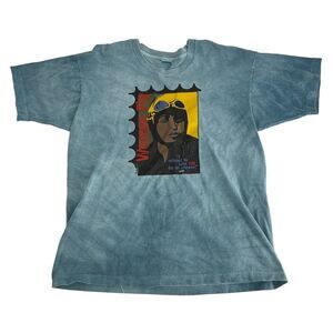 Vintage Amelia Earhart Shirt Men XL Blue Women Fly 1993 Speak Fruit Of Loom Rare